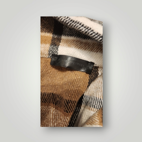 Pretty garden Plaid Flannel Shacket Women Large Brown Button Up Oversize… - Picture 14 of 15